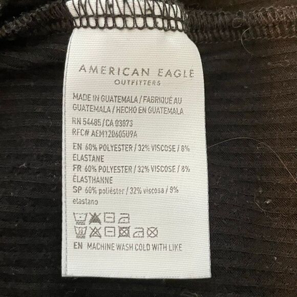 American Eagle AE Black Ribbed Knit Halter Top Pull-Over M - Picture 6 of 6